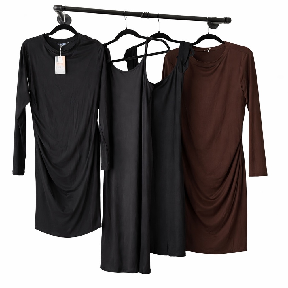 4 Women’s Black & Brown Jersey Dresses